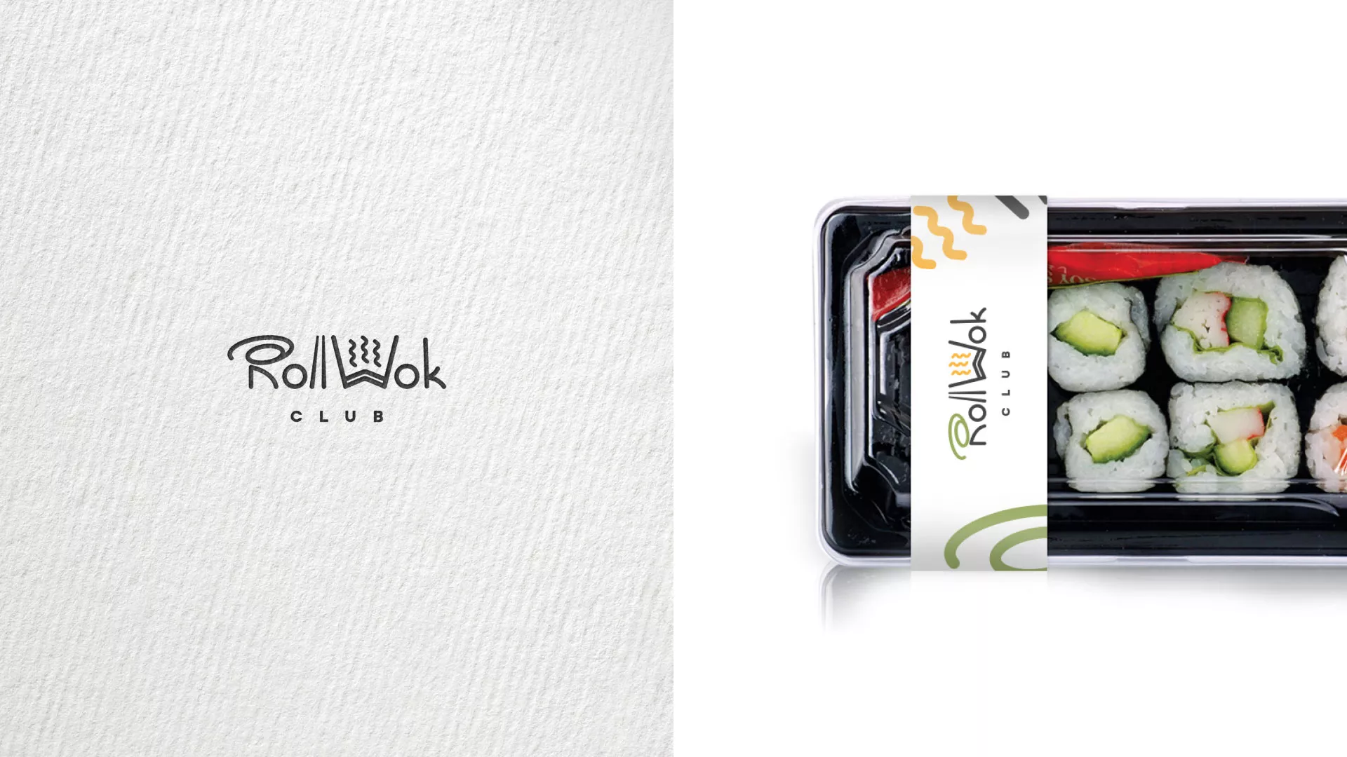 Разработка наклеек для суши-бара «Roll Wok Club» в Новочебоксарске